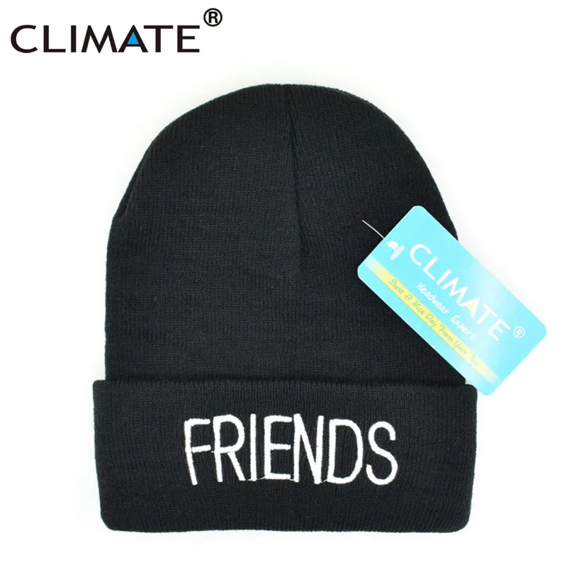 CLIMATE Best Friends шапка бини для мужчин и женщин зимний теплый вязаный Skullies Ladybro Compadre черная красная шапка бини для взрослых женщин Молодежная - Цвет: FRIENDS