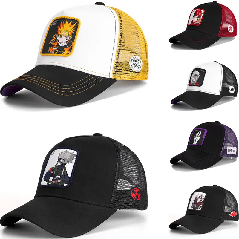 Gorra de malla con estampado de Dragon Ball para hombre y mujer, gorro de malla con estampado de Dragon Ball Naruto, Snapback, Gorra de béisbol de algodón Hip Hop, unisex
