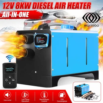 

All In One Air Diesels Heater 1KW-8KW Adjustable 12V Car Parking Heater LCD Monitor Switch Remote For RV Trucks Motorhome Boats