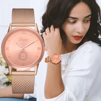 

Women's Watches Casual Quartz Mesh Strap Band Analog Wrist Watch Rose Gold Luxury Elegant Watches Zegarek Damski Montre Femme