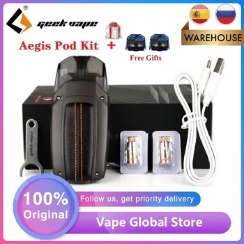 

With 2pcs pods! Geekvape Aegis Pod System Kit 800mAh Battery & 3.5ml Pod Waterproof Shockproof Dustproof Vape kit VS Aegis Boost