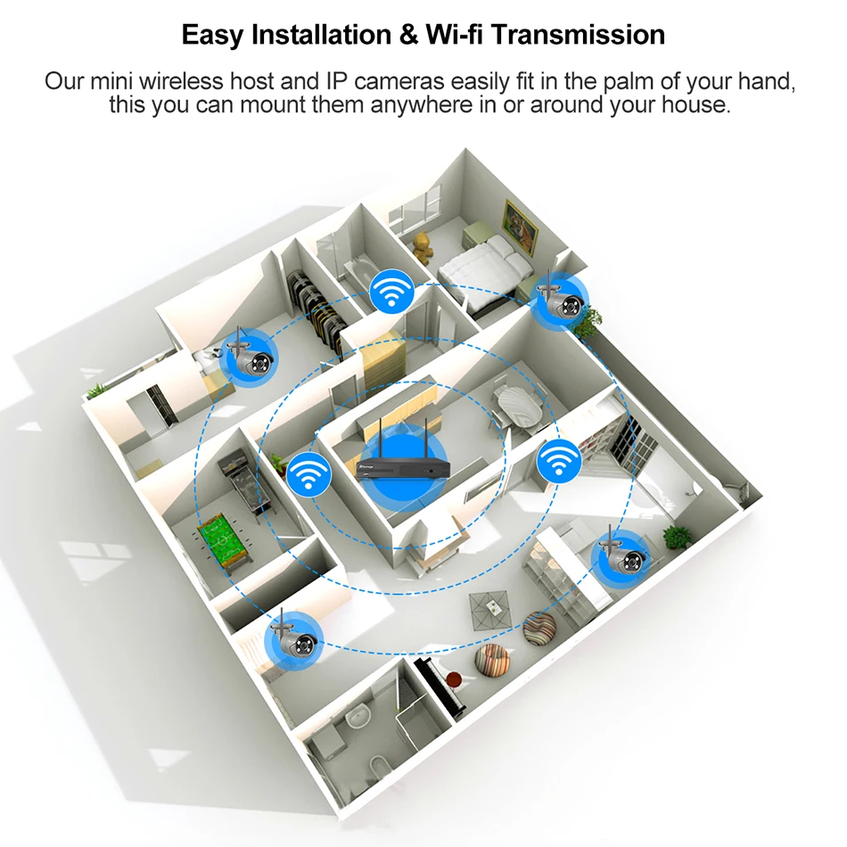 Беспроводная камера видеонаблюдение Techage система камеры наблюдения с 8 каналом и