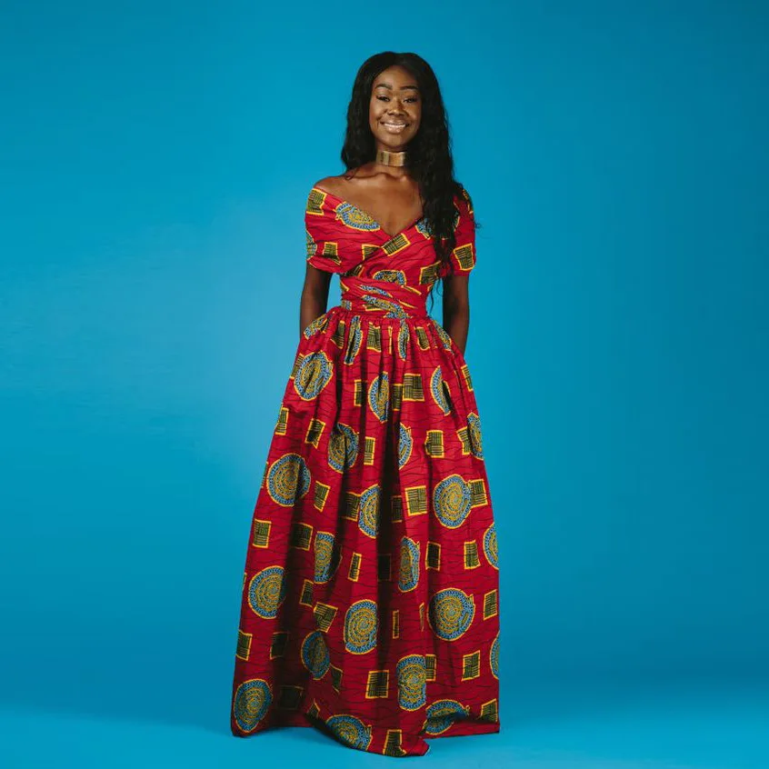 Longue Robe Africaine Wax Pour Femmes 135 Longue robe africaine wax pour femmes 134