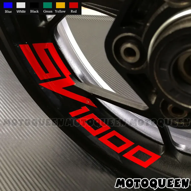 8X Custom Moto Iner Ruote Cerchi Decalcomanie Strisce Riflettenti Adesivi Impermeabili Per Suzuki Sv1000 Sv 1000