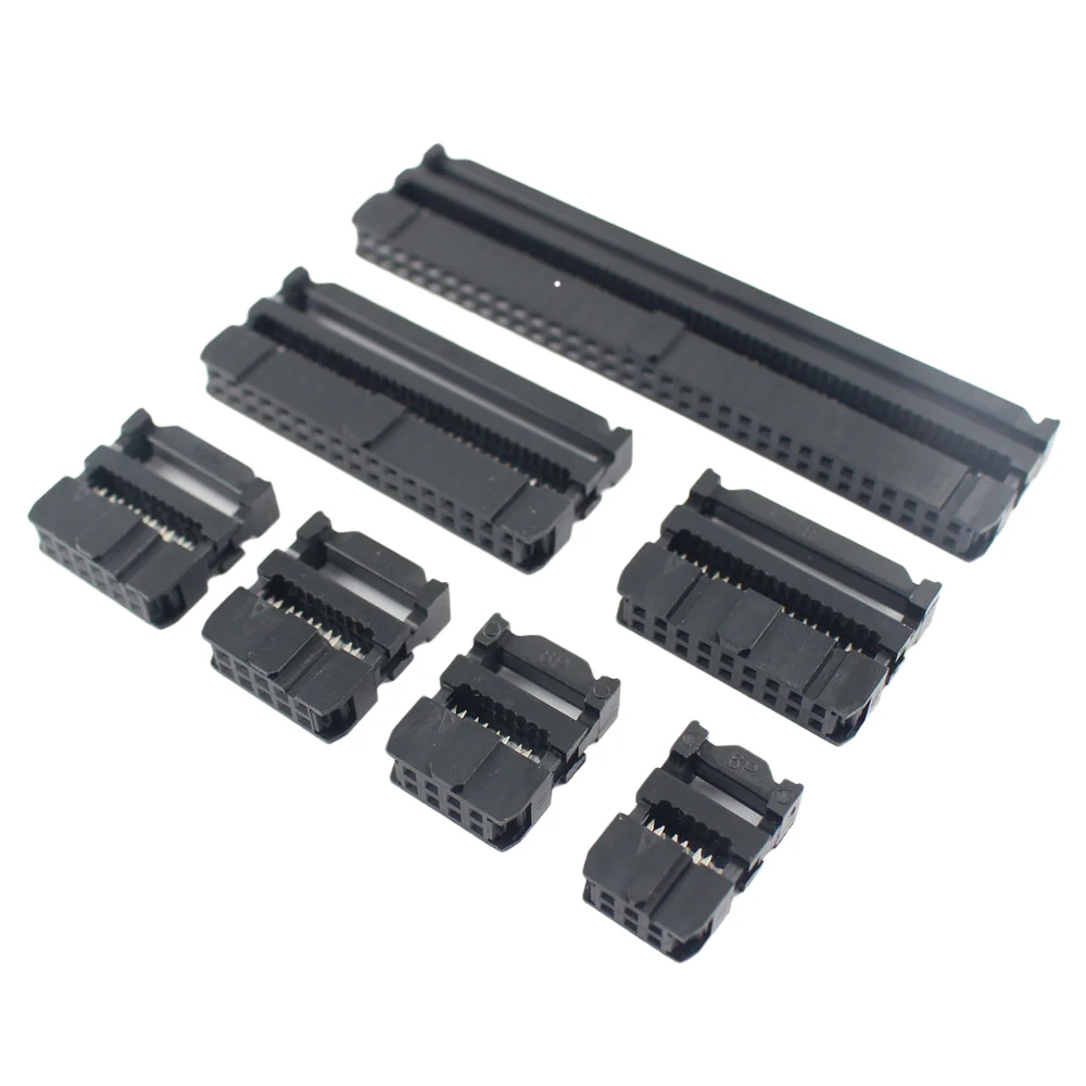 2.54mm 6/810/12/14/16/18/20/24/26/30/34/40/44/50/64 Pin FC IDC Female Header Socket Connector 1