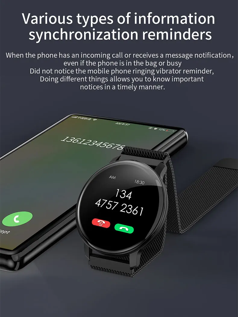 Caridite Newest Product Body Temperature Smart Watch Bracelet Waterproof Man Relojes Inteligente Bluetooth Smartwatch Sport Band