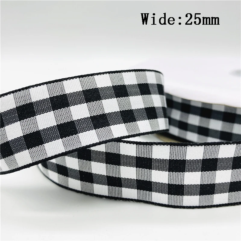 Christmas Ribbon 5yards/Lot 25mm Plaid Ribbon Christmas Decor Ribbon For Handmade Design Christmas Decoration DIY Gift Wrapping ribbon decoration ribbon supplies christmas ribbon wrapping ribbon