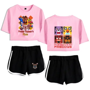 

Five Nights At Freddy's 2 Piece Outfits for Women Track Suit Two Piece Set Top and Shorts Set Ladies Tracksuits Hip Hop Clothing