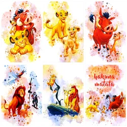 Pintura de diamantes de personaje de dibujos animados de Disney, juego de bordado de Arte de Simba del Rey León 5D, regalo completo, mosaico para decoración del hogar