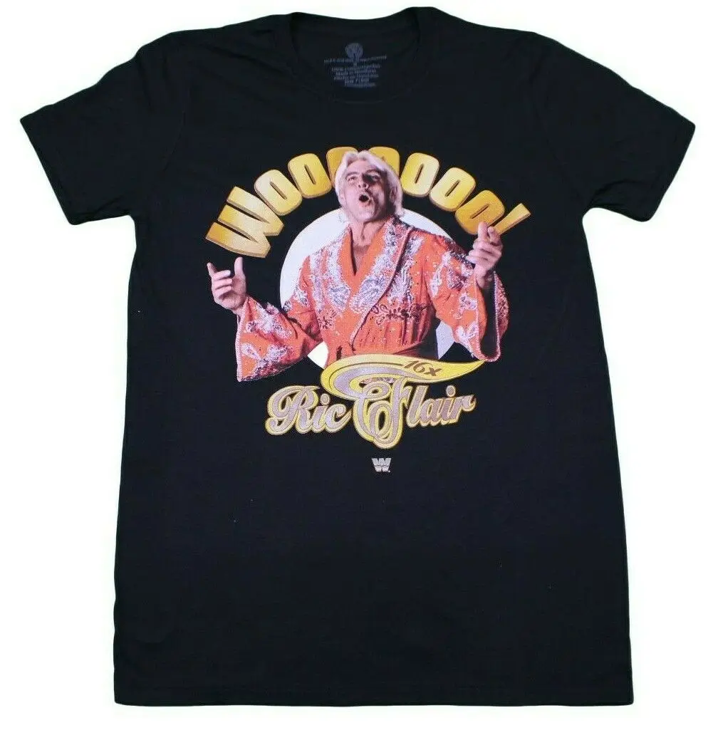 Черная ретро-футболка WWE RIC FLAIR WOOOOO 16X | Мужская одежда