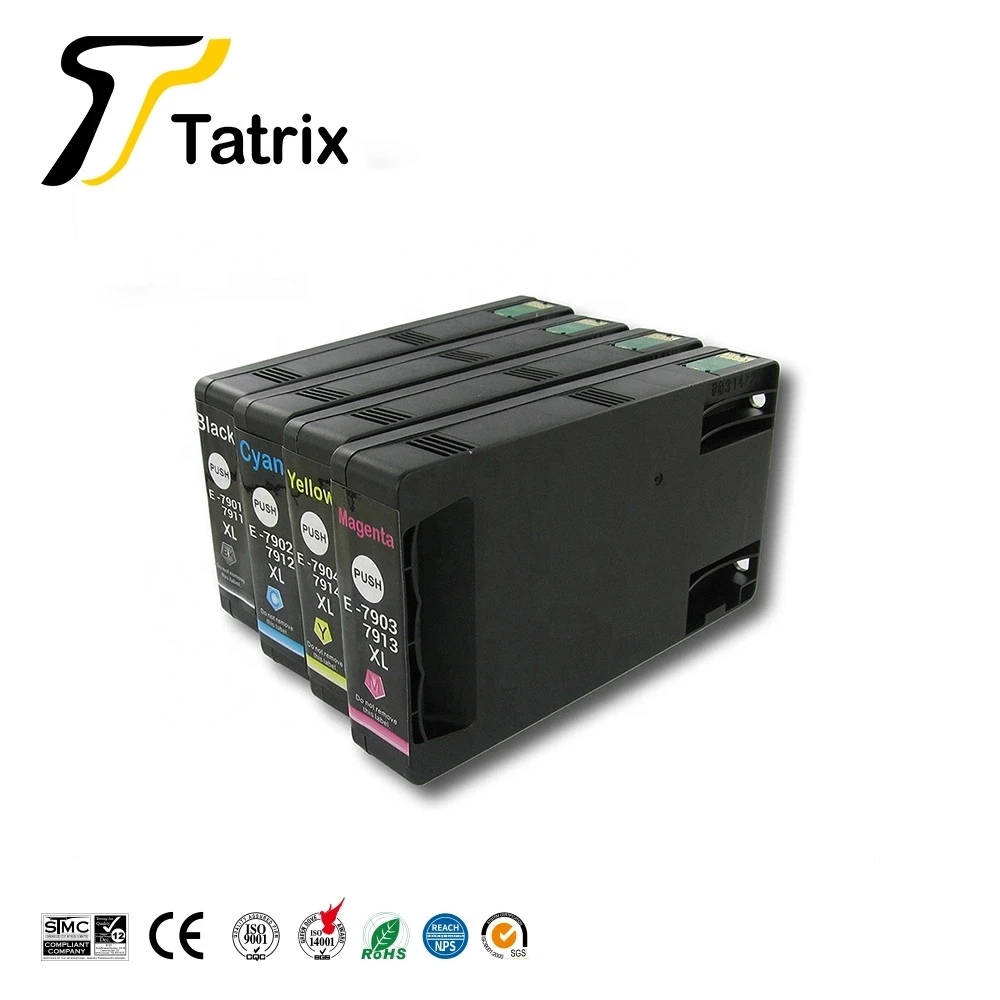 

Tatrix 4PK For Epson T7911- T7914 T7901 -T7904 T7901XL Ink Cartridge For Epson WorkForce Pro WF-4630DWF 4640DTWF 5110DW printer