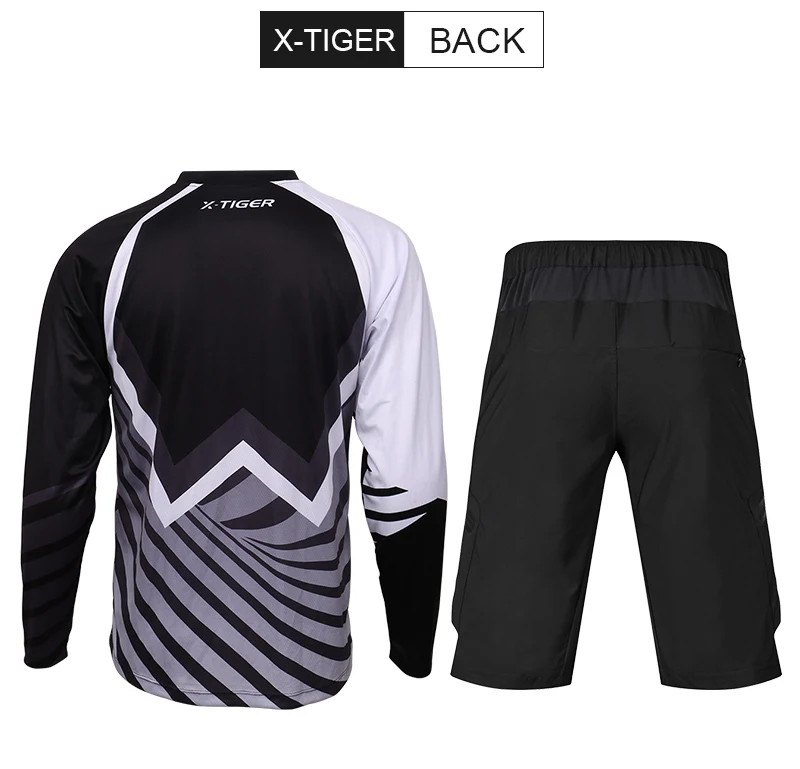 X-Tiger Long Sleeve Downhill Jerseys Set Quick-Dry Summer MTB Bike Cycling Shorts Downhill Cycling Jerseys Autumn Bike DH Shirt