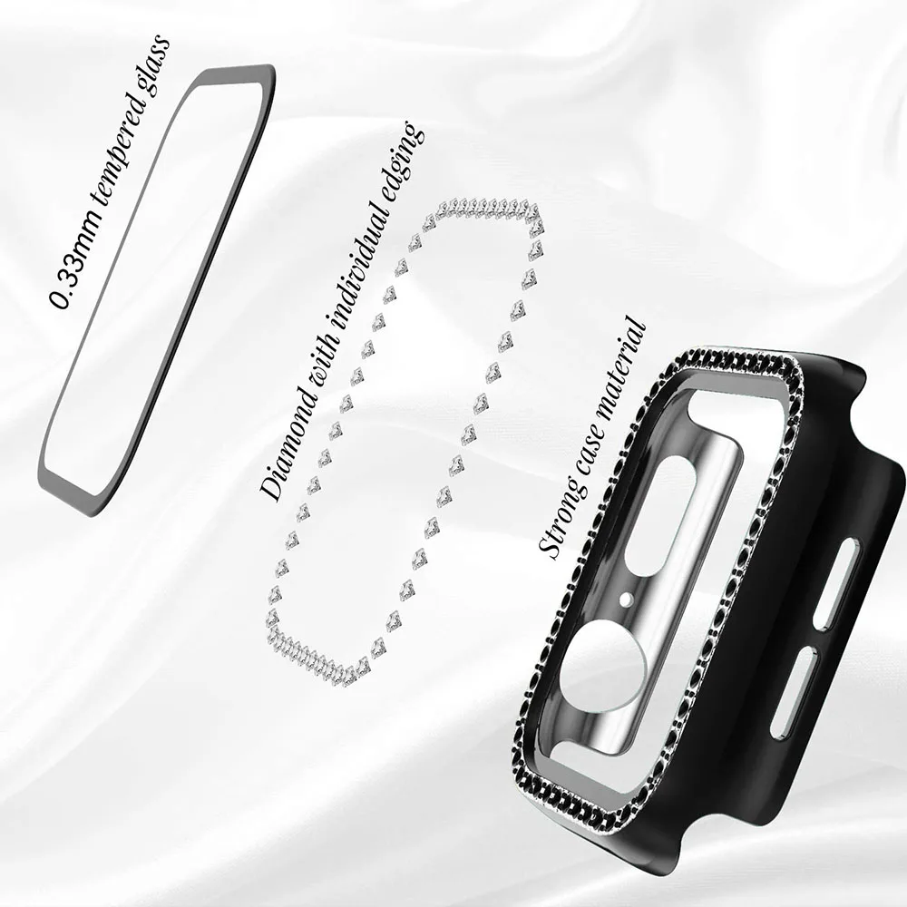 Diamond Bumper Protective Case for Apple Watch Cover Series 7 6 SE 54 38MM 42MM For Iwatch 45mm 41mm 40mm 44mm Apple Watch Case