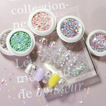 

Nail Art Mixed Color Round Sequins 6 Colors Mixed Size Candy Color Mixed Colorful Round Fashion Nail Art Deco Sequins