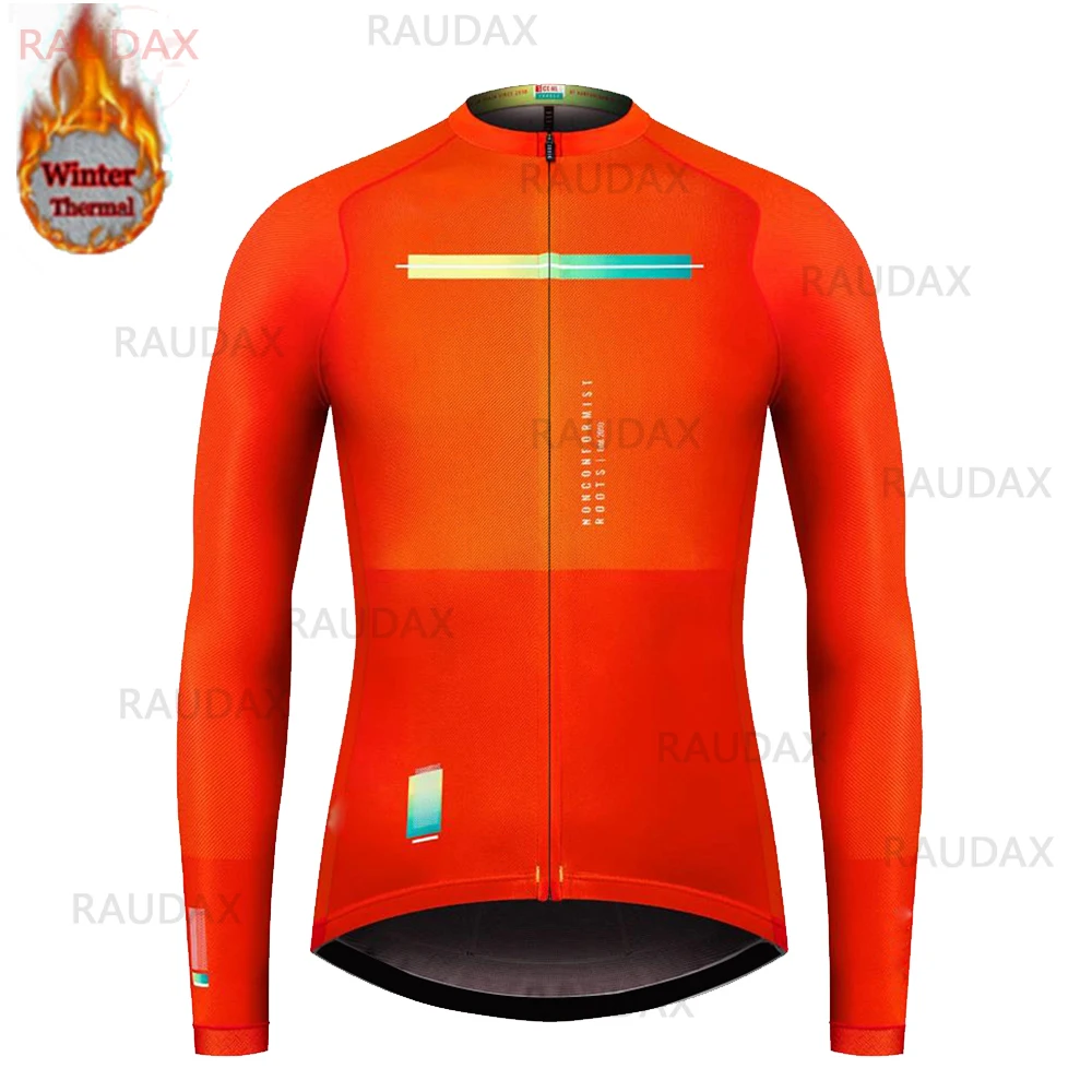 Gobikful с длинным рукавом Велоспорт Джерси 2021 человек Pro Team зима Термальность флис