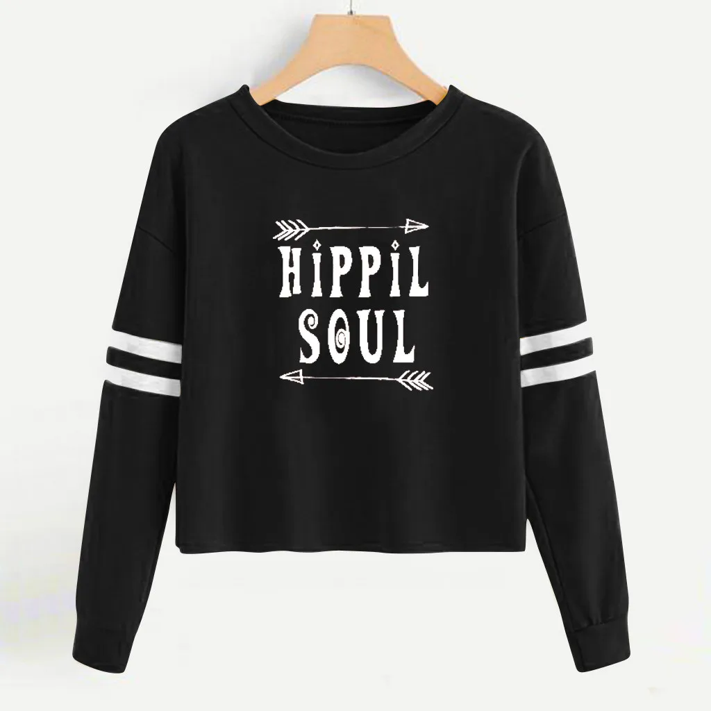 Hoodies Women Autumn 2019 Letter Striped Hooded Harajuku Streetwear Hoodie Hoodies And Sweatshirts Women Pullovers Clothes