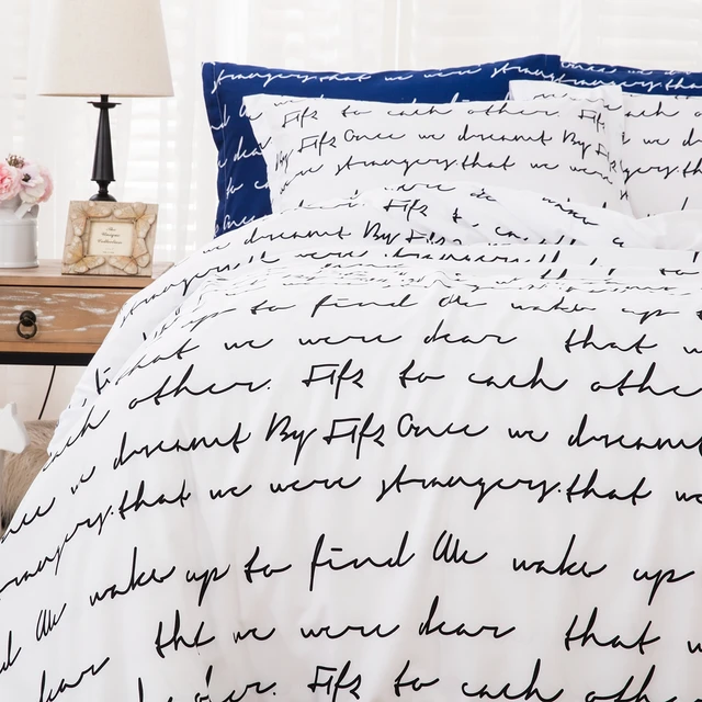 White Color letters Bedding Set Polyester Duvet Quilt Cover Pillowcases Queen Size 3PCS cheap wongs bedding None Duvet Cover Sets 100 Polyester 2 0m (6 6 feet) 2 2m (7 feet) quality 400TC Printed Europe Reactive Printing White Color letters Bedding Set Polyester Duvet Quilt Cover Pillowcases Queen Size 3PCS cheap wongs bedding None Duvet Cover Sets 100 Polyester 2 0m (6 6 feet) 2 2m (7 feet) quality 400TC Printed Europe Reactive Printing