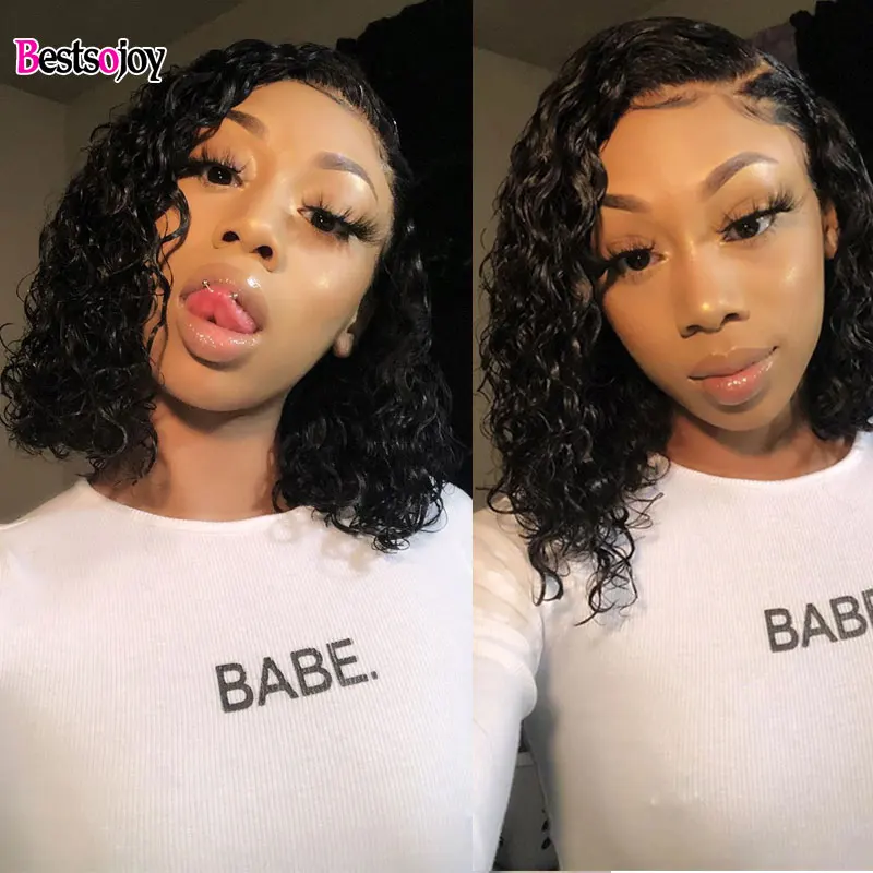 Bestsojoy Ginger Orange Short Curly Bob Wig Lace Front Human Hair Wigs Ombre Burgundy Colored Human Hair Wigs For Black Women