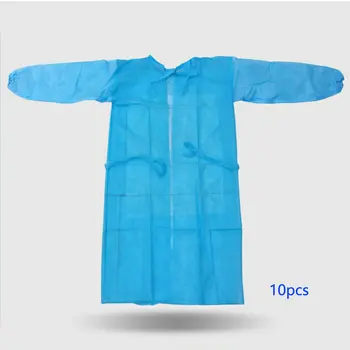 

Disposable Dustproof Overalls Breathable Non-Woven Gown Anti-Static Isolation Clothing Block Outside Air 10 Pcs