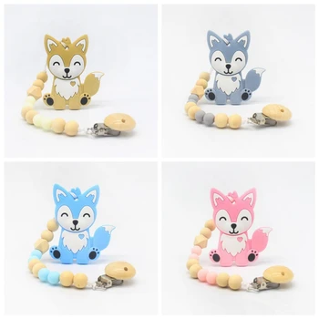 

Silicone Cute Pacifier Chain Crochet Beads Dummy Holder for Infant Baby Shower Gift