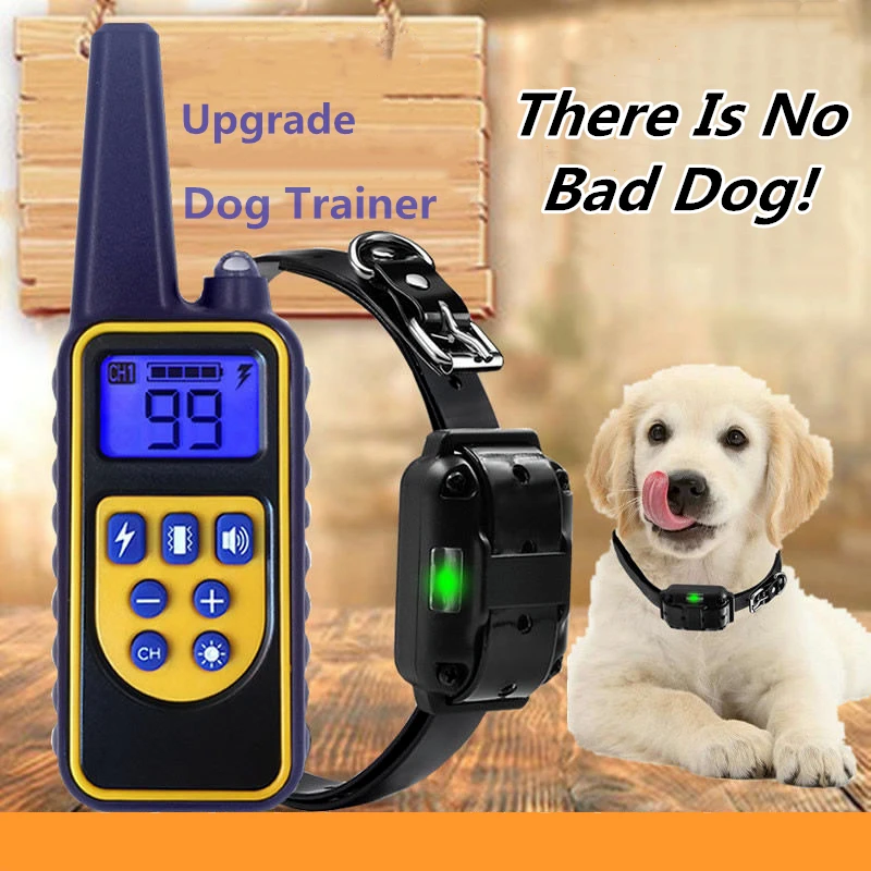 Collar eléctrico de adiestramiento para accesorio Universal resistente al agua, recargable, antiladridos, con Control 1000m - AliExpress Hogar y jardín