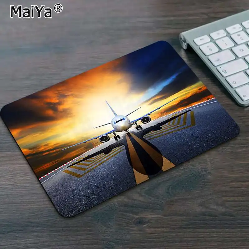 Not Lock Edge25x29cm Maiya Печатный самолет в небе фиксирующий край коврик для мыши игровой резиновый ПК компьютерный игровой коврик для мыши - Цвет: Not Lock Edge25x29cm