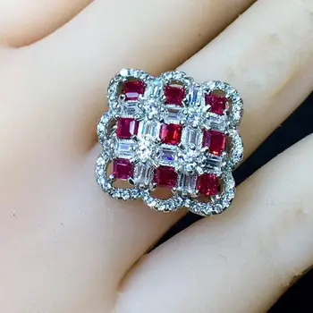 

Simple And Stylish Natural Ruby Ring Inlaid With S925 Sterling Silver Seiko Gold Plating Craft Gift