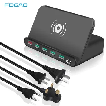 

FDGAO 3 in 1 Qi Wireless Charger QC 3.0 USB Fast Charging Station Stand For iPhone 11 Pro XR XS Max 8 8 Plus Samsung S20 S10 S9