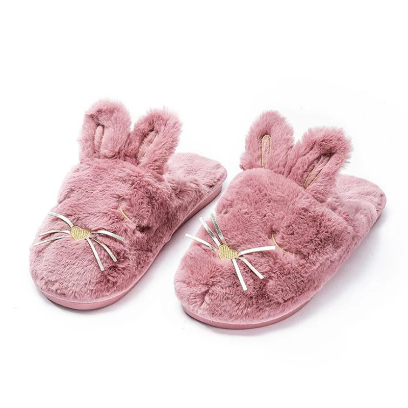 

Winter Warm Plush Slippers Home Cotton Shoes 2019 New Women Cartoon Indoors Shoes Comfortable Couple Slippers