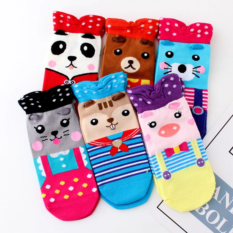 6 пар, хлопковые школьные детские короткие носки для подростков детские носки с героями мультфильмов для мальчиков и девочек носки для студентов детские носки с рисунками