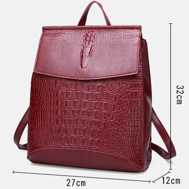 Модный высококачественный школьный женский рюкзак из крокодиловой кожи Mochila Feminina Rucksack Mujer Bagpack