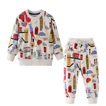 Jumping meter/комплекты детской одежды хлопковые костюмы для мальчиков осенне-зимние детские комплекты одежды с рисунком из мультфильма для девочек, 2 шт./компл., свитер