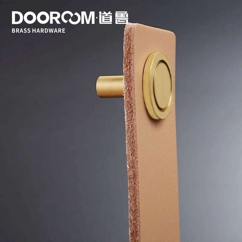 Прочные ручки для мебели Dooroom из натуральной коровьей кожи Современные Простые