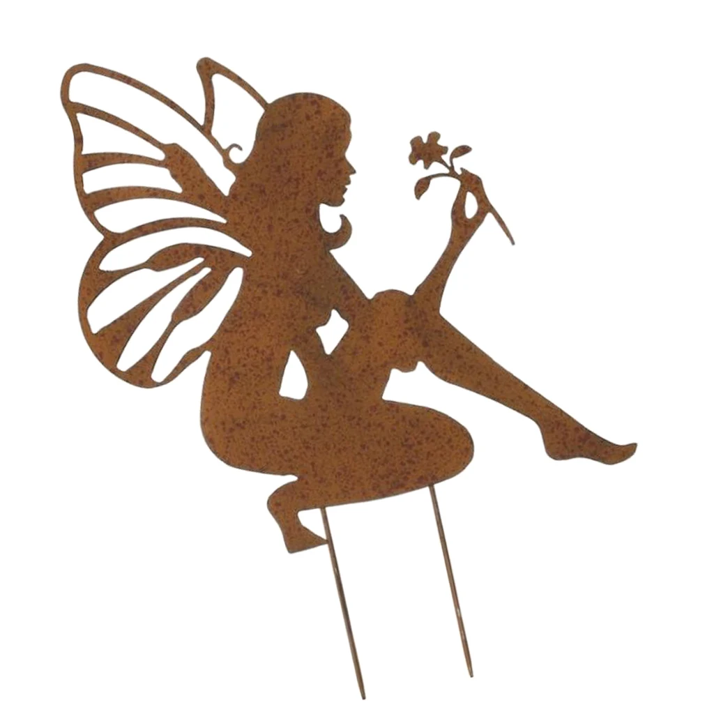 Large Garden Angel/Fairy Stake Metal Yard Decor for Outdoor Lawn Decoration
