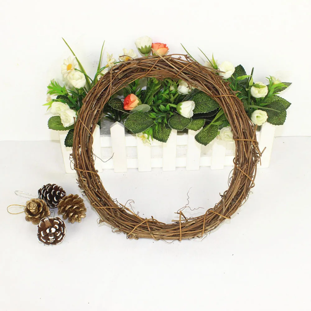 

Natural Rattan Circular Wreath Handmade Artificial Braided Ring For Home Decoration Diy Wreath Gift Artificial Garland