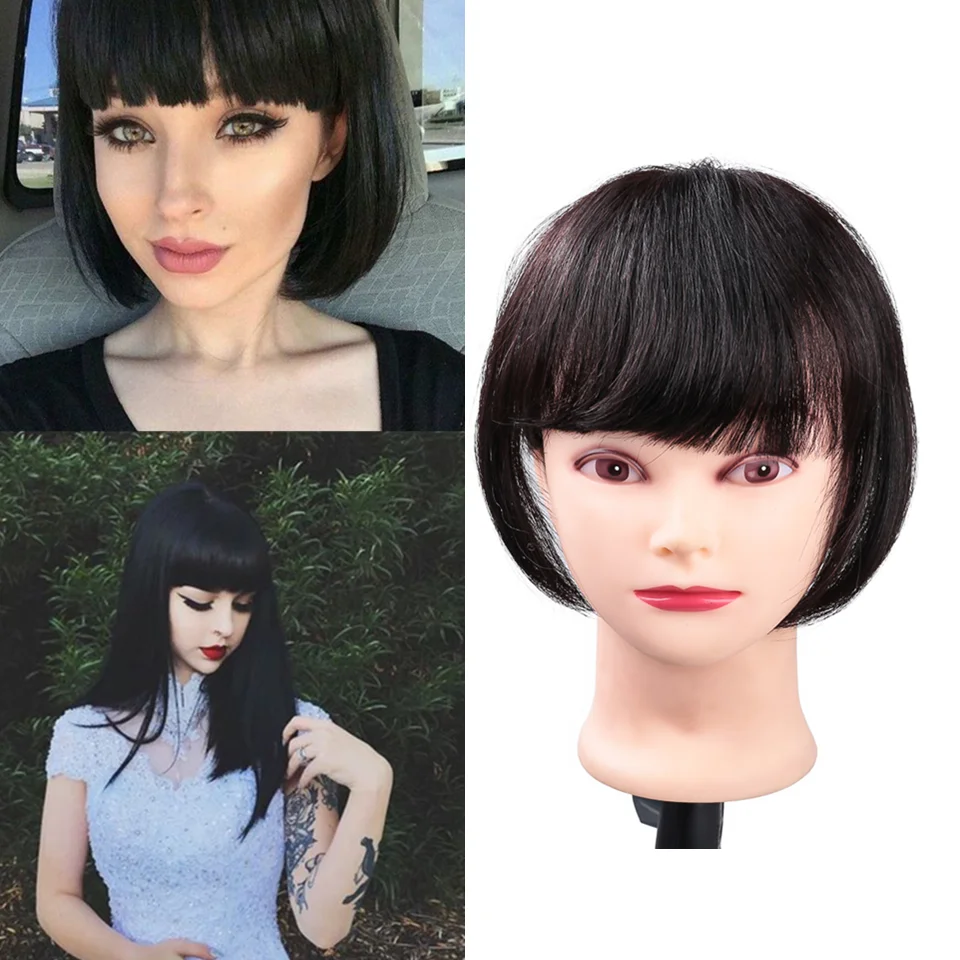 

Hime Cut Clip on Bangs Fringe Clip Bangs Dark Brown Clip In Extensions Bang Remy Human Hair Beautiful Princess Hair Bangs