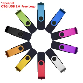 

Free Logo 10pcs/lot Usb Flash Drive Metal OTG Android Phone pen drive 8GB 4GB Pendrive 64GB 32GB 16GB Usb Memory Stick 2.0 Gifts