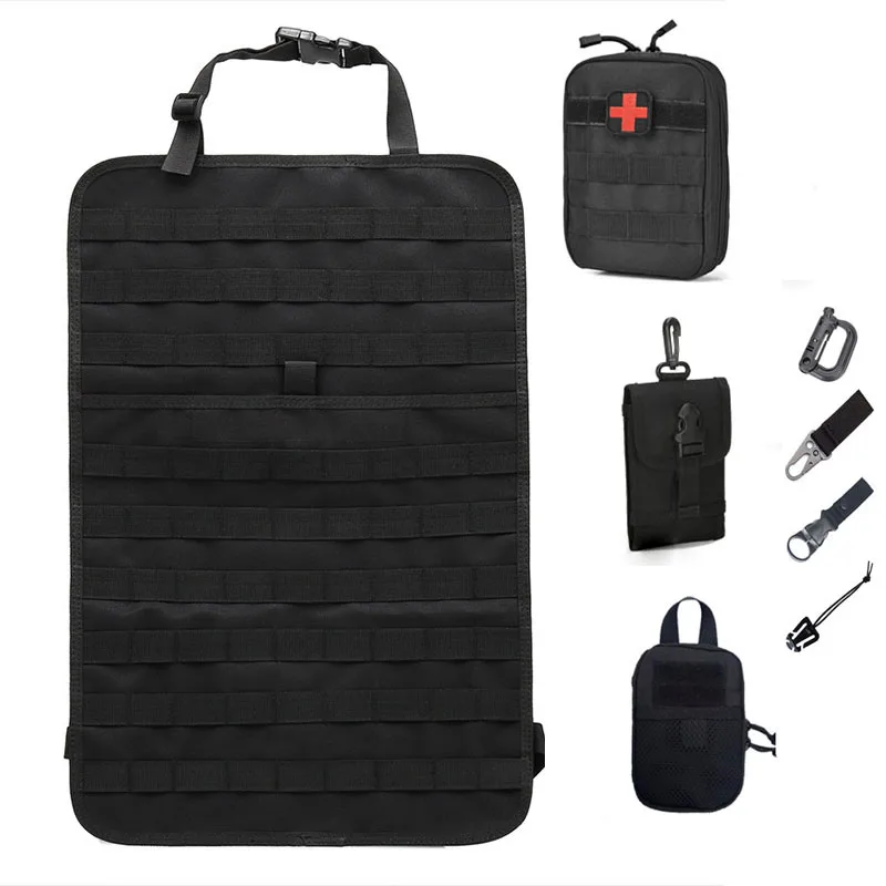 

Molle Car Rear Seat Back Storage Bag Multi Hanging Strap Trunk Bag Organizer Auto Stowing Outdoor Hunting Accessories Supplies