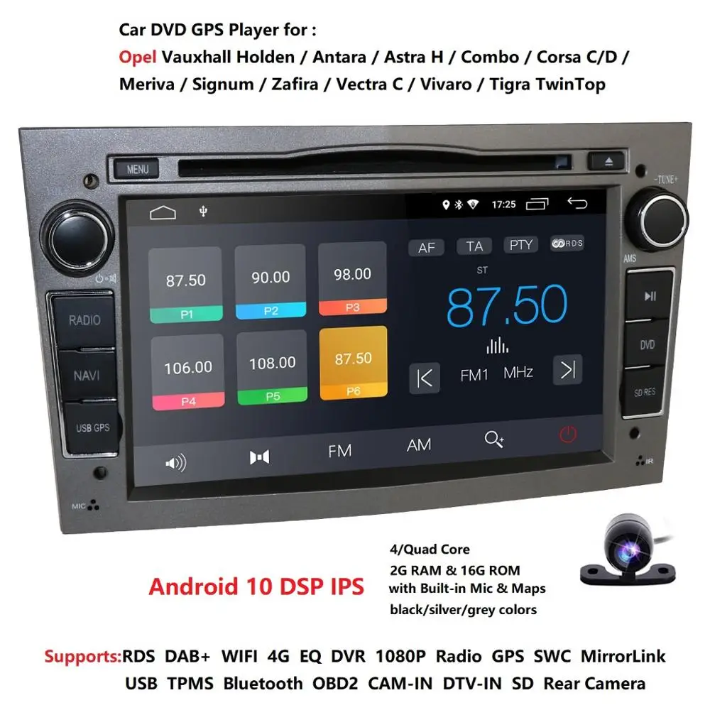 Android 10.0 Quad Core Car Radio Multimedia Player 16GB+2GB for Opel Astra Corsa Zafira Vivaro Meriva Vectra with GPS Navi WIFI