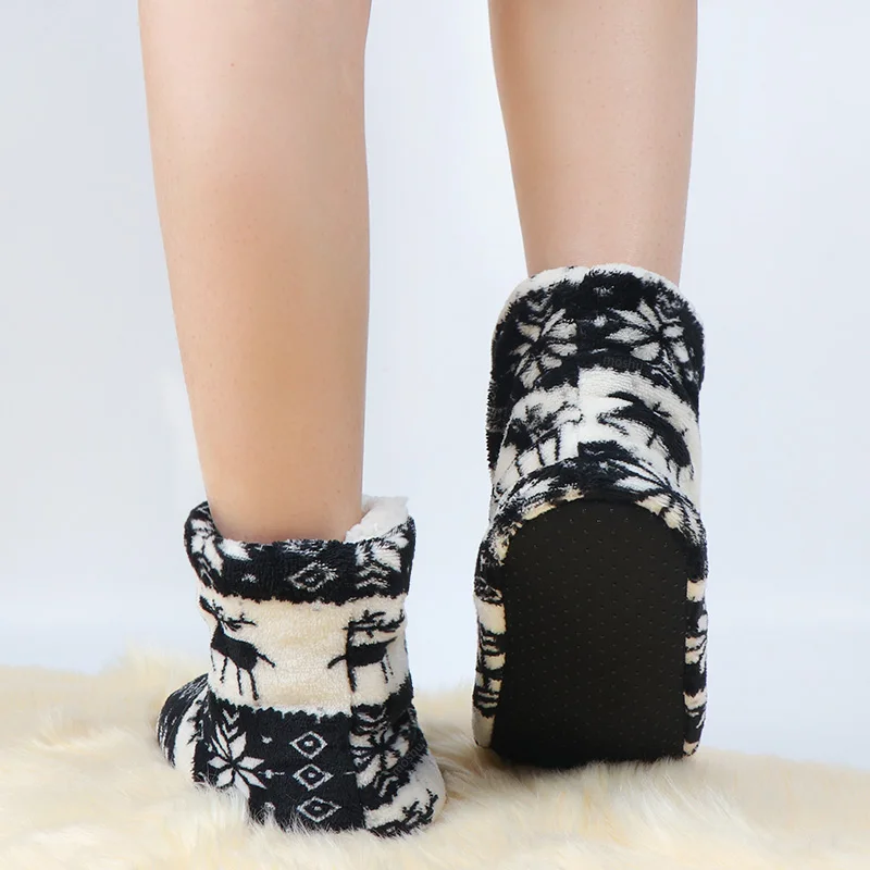 Зимние домашние тапочки; пушистые тапочки; Рождественская домашняя обувь; теплые женские носки; Pantoffels Dames chaussures femme