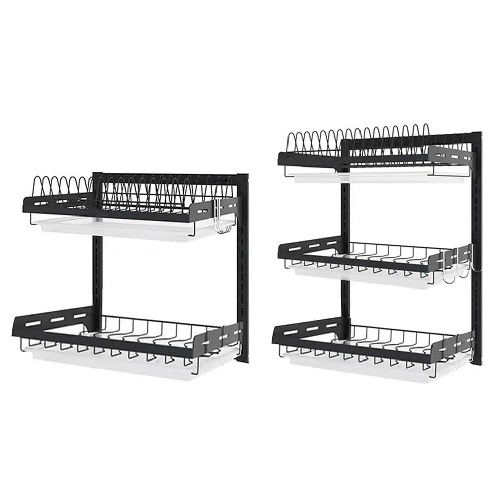 

New 304 Stainless Steel Kitchen Bowl Rack Tableware Cup Drainer Dish Drying Rack Kitchen Wall-mounted Storage Rack Storage Box