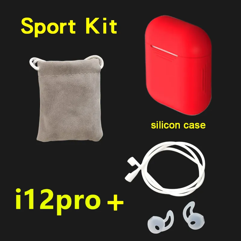 i12pro kit red TWS I12pro не w1 чип Беспроводной Bluetooth гарнитуры i12 TWS pk i10 i12 i200 i9000 TWS для iPhone Android i12 TWS - Цвет: i12pro kit red
