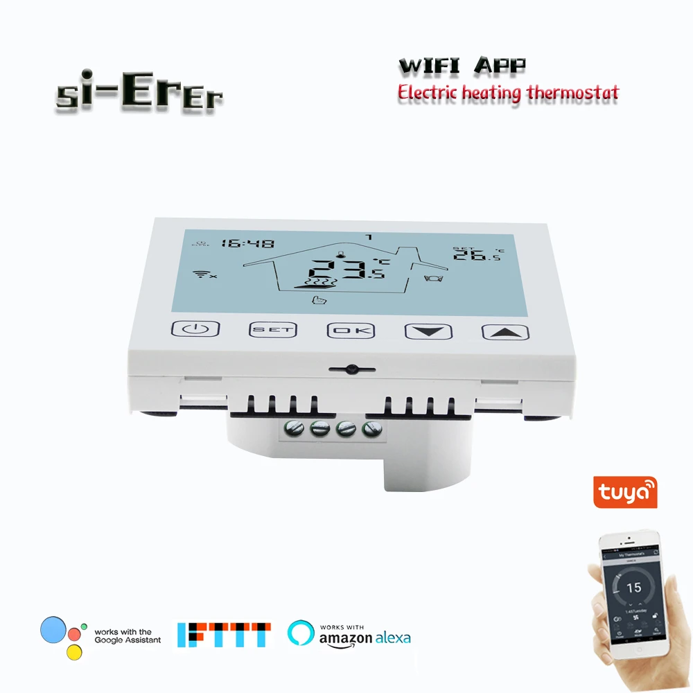 16A electric heating thermostat, 0.5 � precision control, WIFI thermostat mobile phone APP connection control
