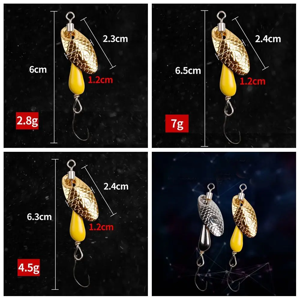 Rotating Spinner Spoon Fishing Lure Artificial Metal Sequins Bait