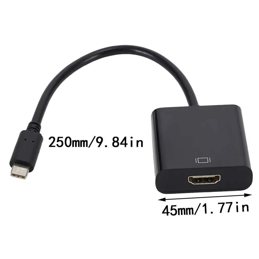 Прочный тип-c USB 3,1 кабель адаптер для мужчин и женщин USB-C видео конвертер для ПК для Macbook черный