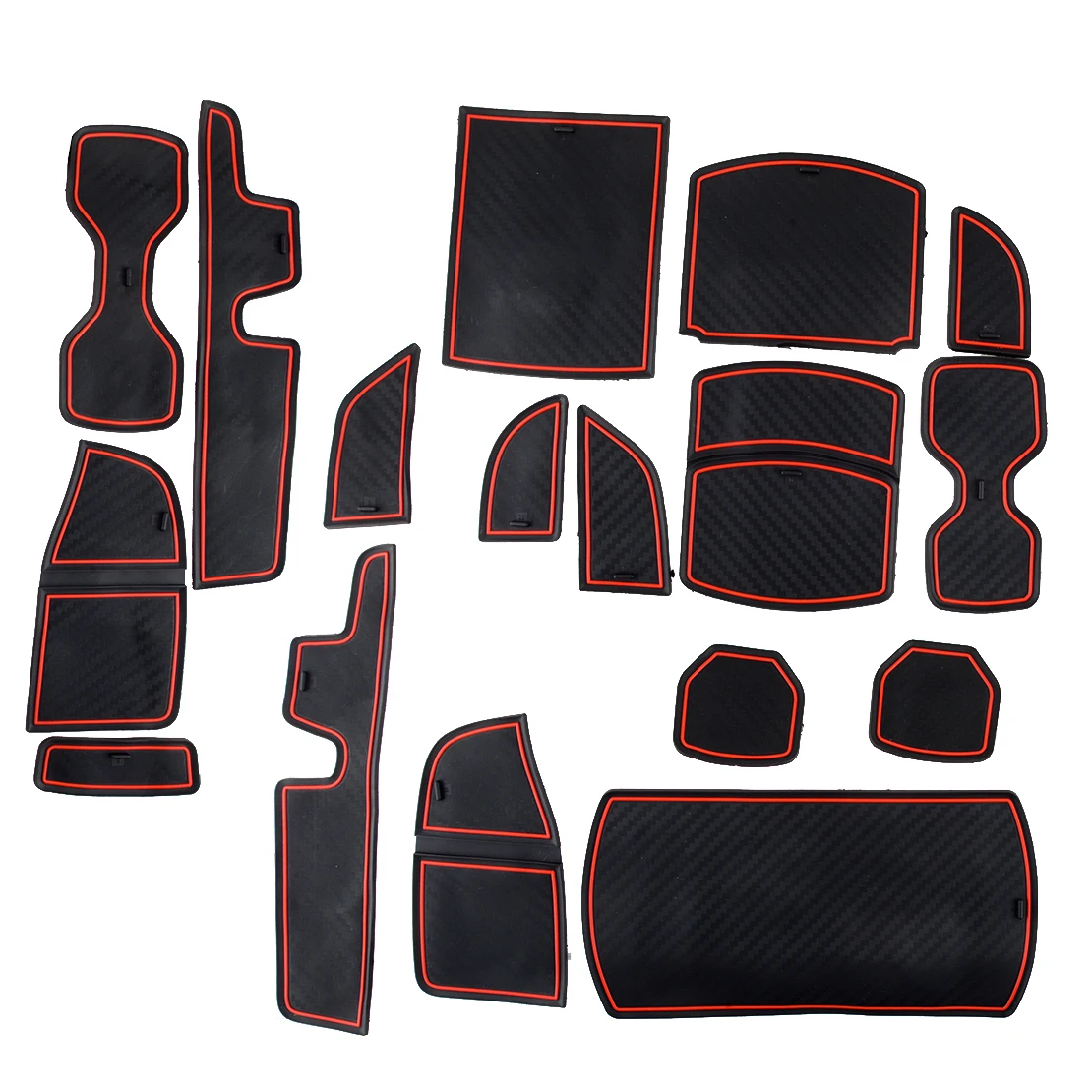 1 Set Car Interior Console Cup Holder Door Liner Insert Mats Fit For