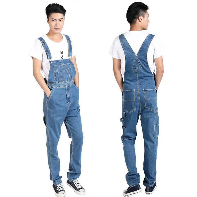 

Denim overalls For Men Men's Plus Size 48 50 Overalls Large Size Huge Denim Bib Pants Fashion Pocket Jumpsuits Jeans For Men