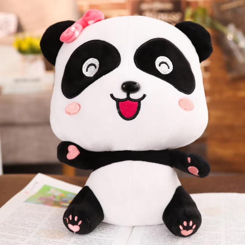 Teddy Bear Fur Doll Toy Cute Doll Panda Plush Stuffed Toys 22/35/50cm BabyBus 