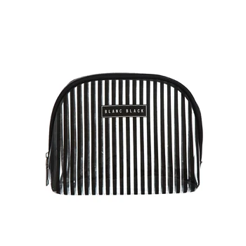 

Cosmetic Bag Transparent Cosmetics Case Professional Beauty Case PVC Makeup Bag Striped Make Up Pouch Women's Toiletry Bag