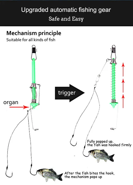 Automatic Fishing Hook Trigger, Stainless Steel Fishing Hooks